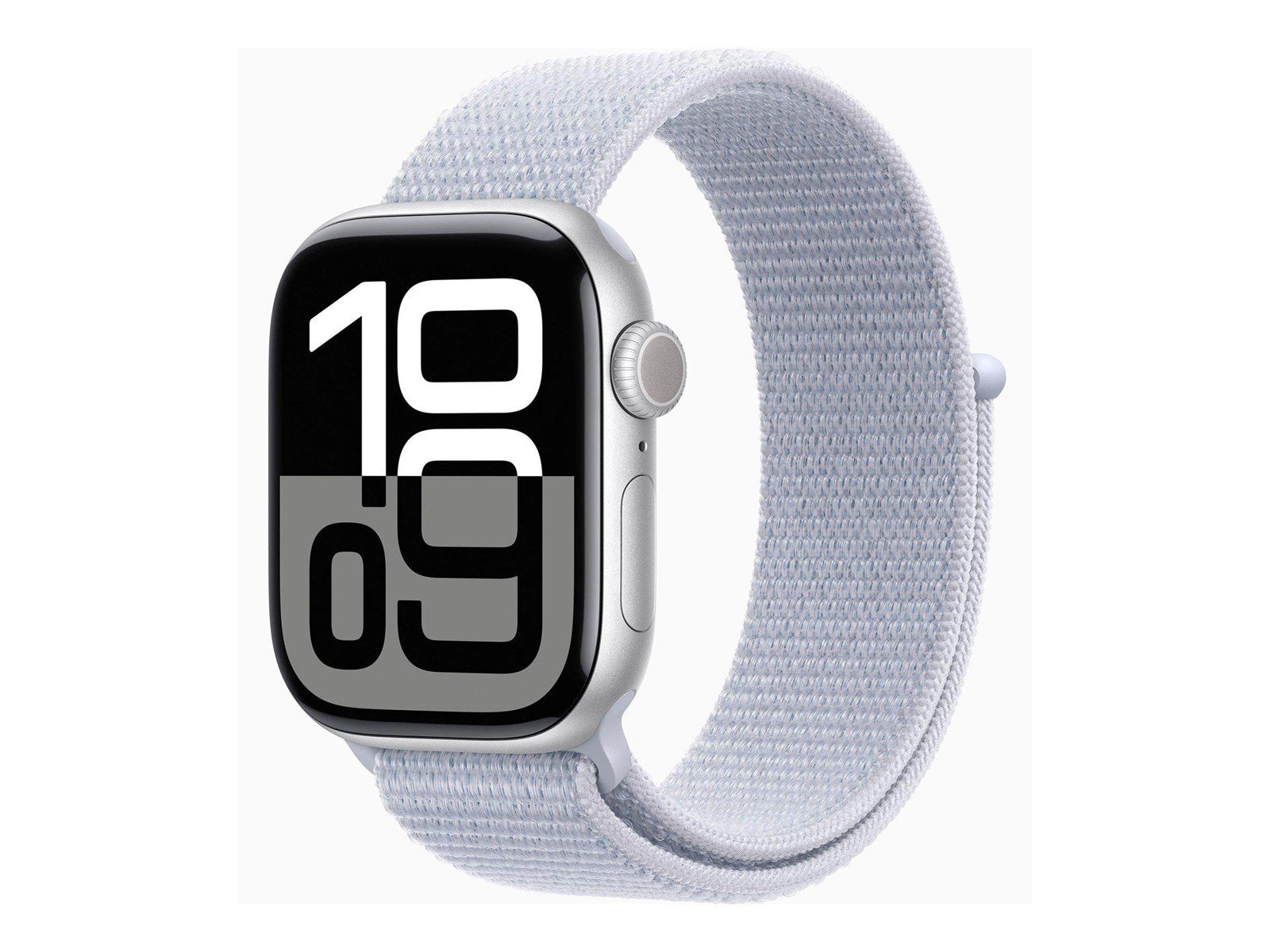 Apple Watch Series 10 GPS + Cellular 42mm - Silver Aluminium Case with Blue Cloud Sport Loop