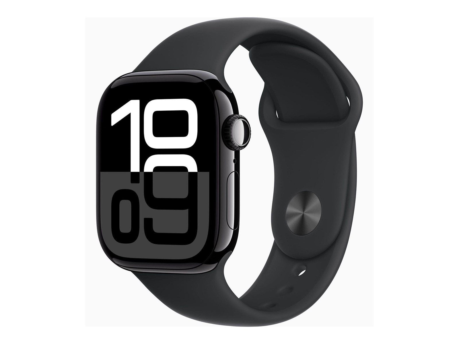 Apple Watch Series 10 GPS + Cellular 42mm - Jet Black Aluminium Case with Black Sport Band - S/M