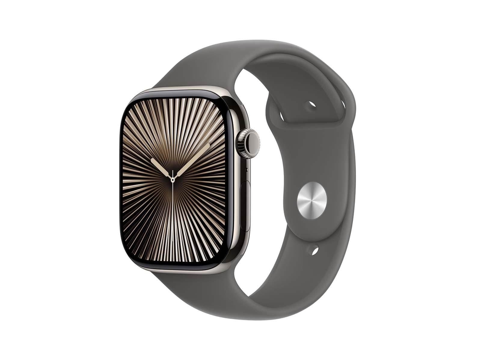 Apple Watch Series 10 GPS + Cellular 42mm - Titanium Case with Stone Grey Sport Band - M/L