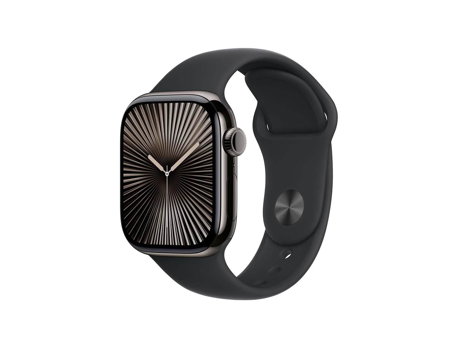 Apple Watch Series 10 GPS + Cellular 42mm - Slate Titanium Case with Black Sport Band - M/L