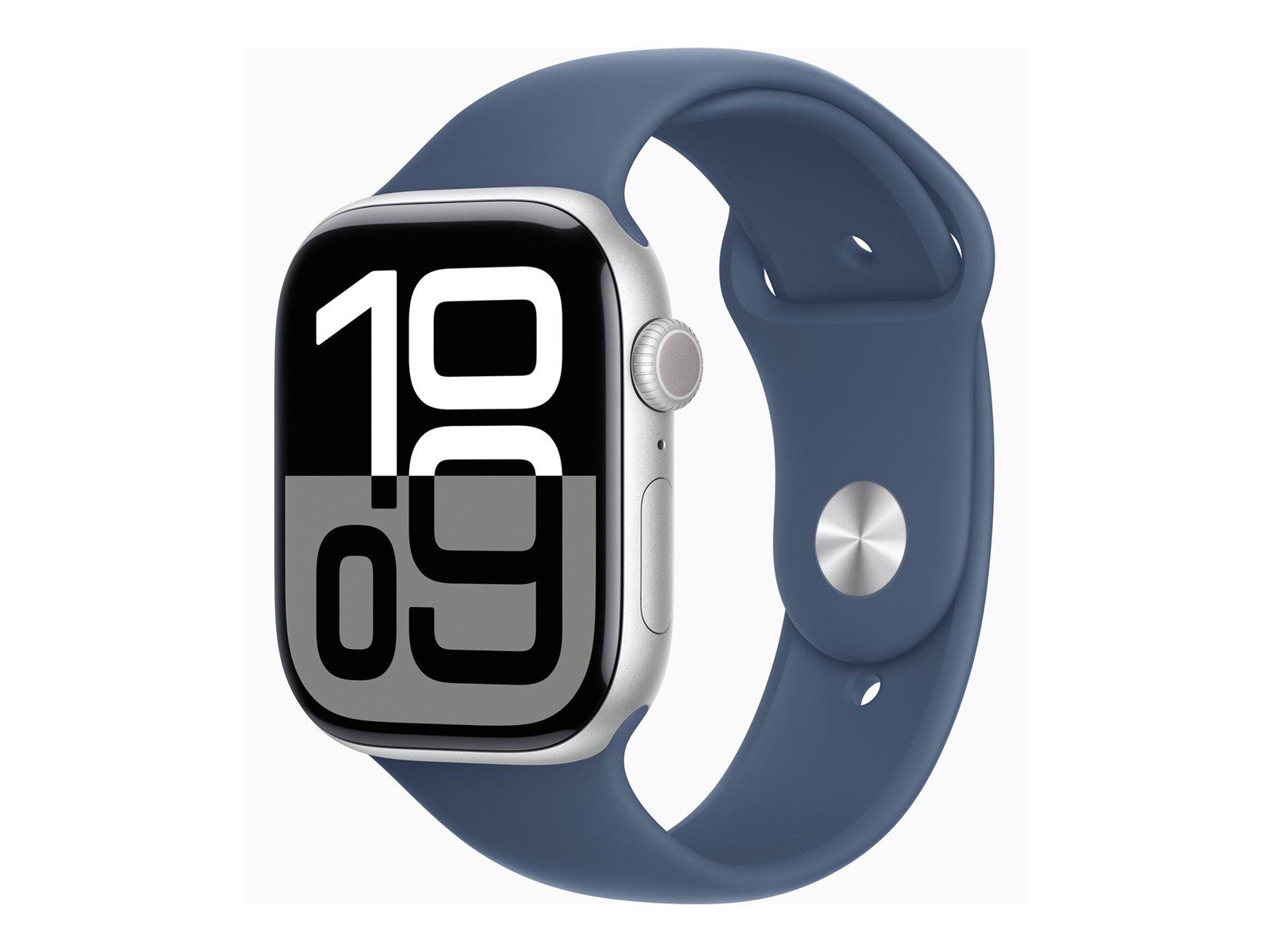 Apple Watch Series 10 GPS + Cellular 46mm - Silver Aluminium Case with Denim Sport Band - M/L