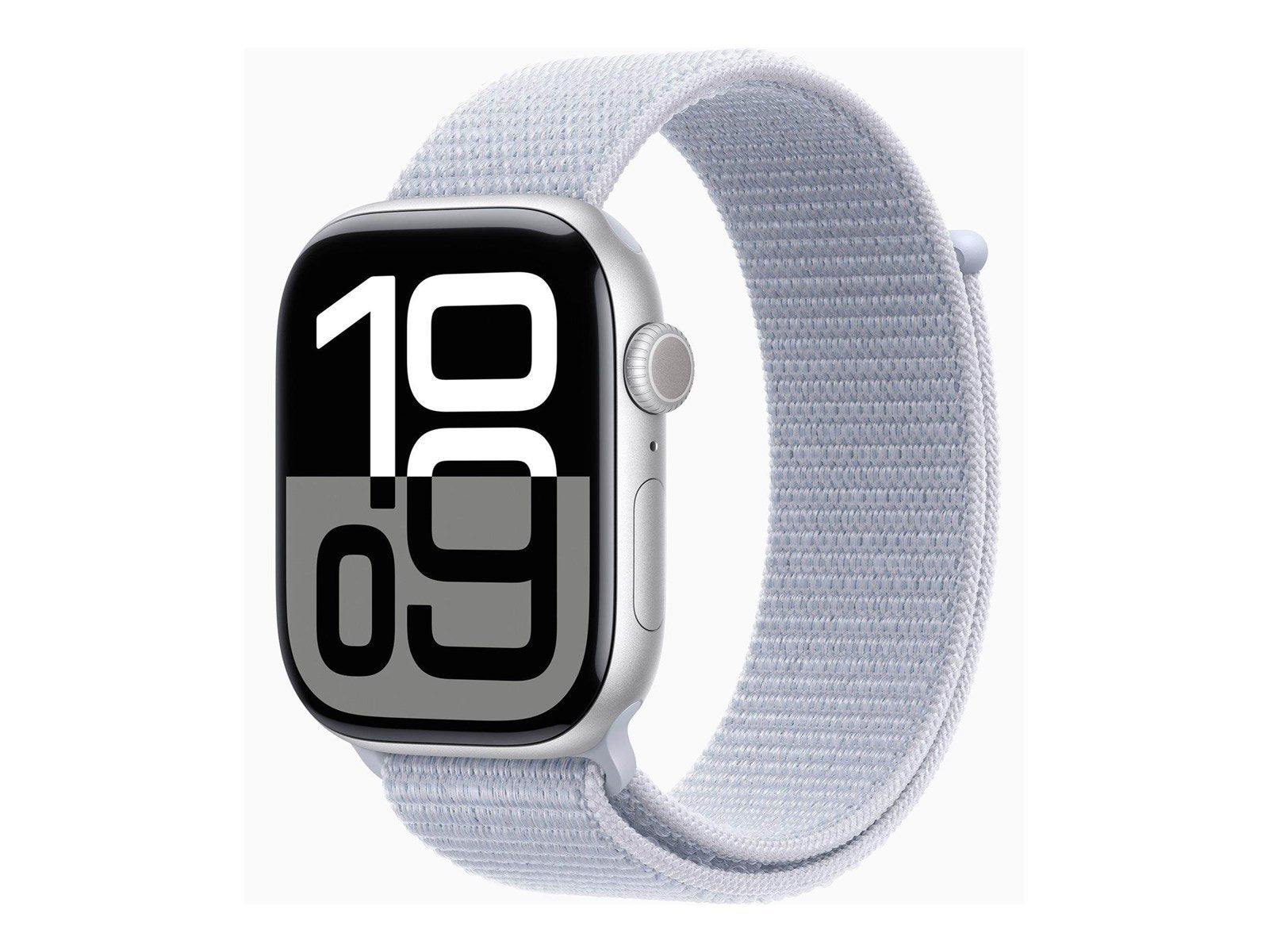 Apple Watch Series 10 GPS + Cellular 46mm - Silver Aluminium Case with Blue Cloud Sport Loop