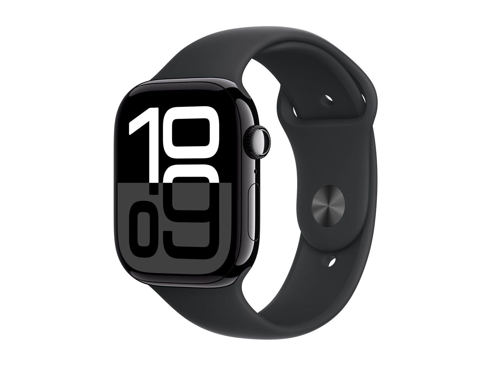 Apple Watch Series 10 GPS + Cellular 46mm - Jet Black Aluminium Case with Black Sport Band - M/L