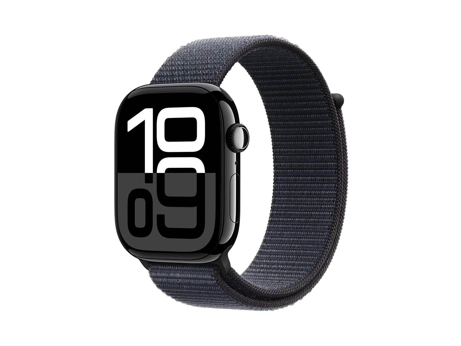 Apple Watch Series 10 GPS + Cellular 46mm - Jet Black Aluminium Case with Ink Sport Loop
