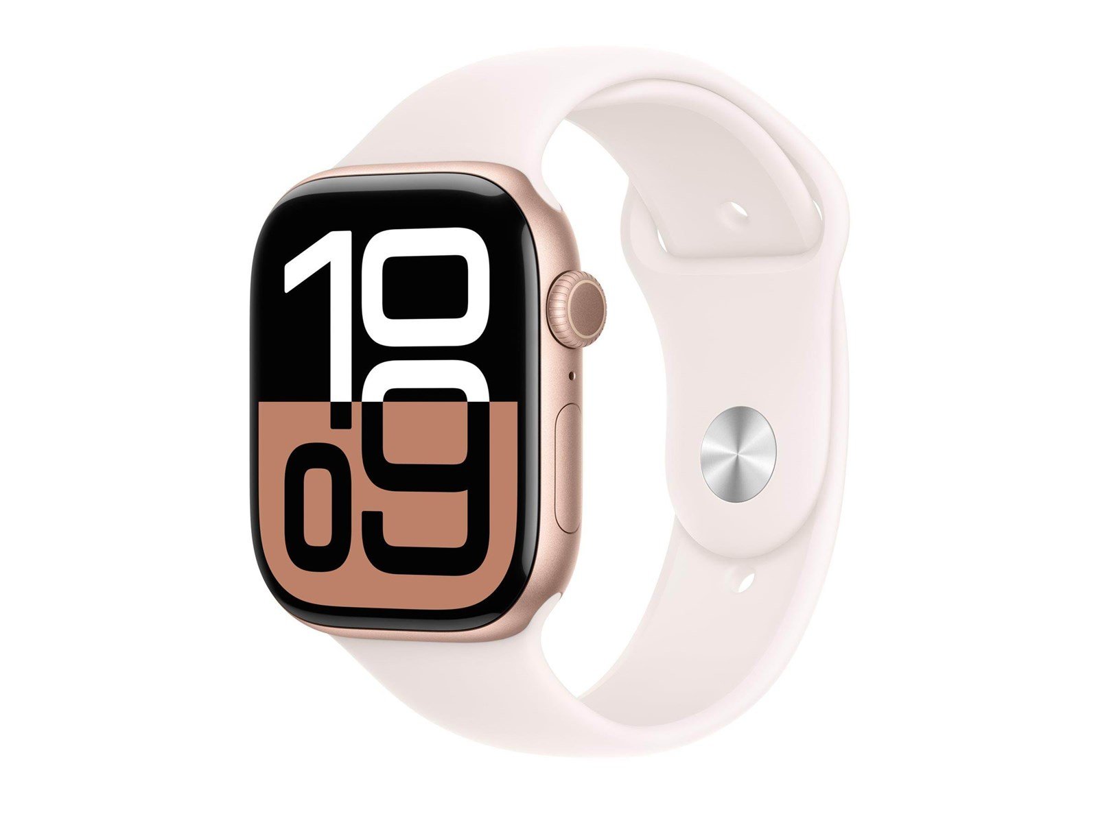 Apple Watch Series 10 GPS + Cellular 46mm - Rose Gold Aluminium Case with Light Blush Sport Band - S/M