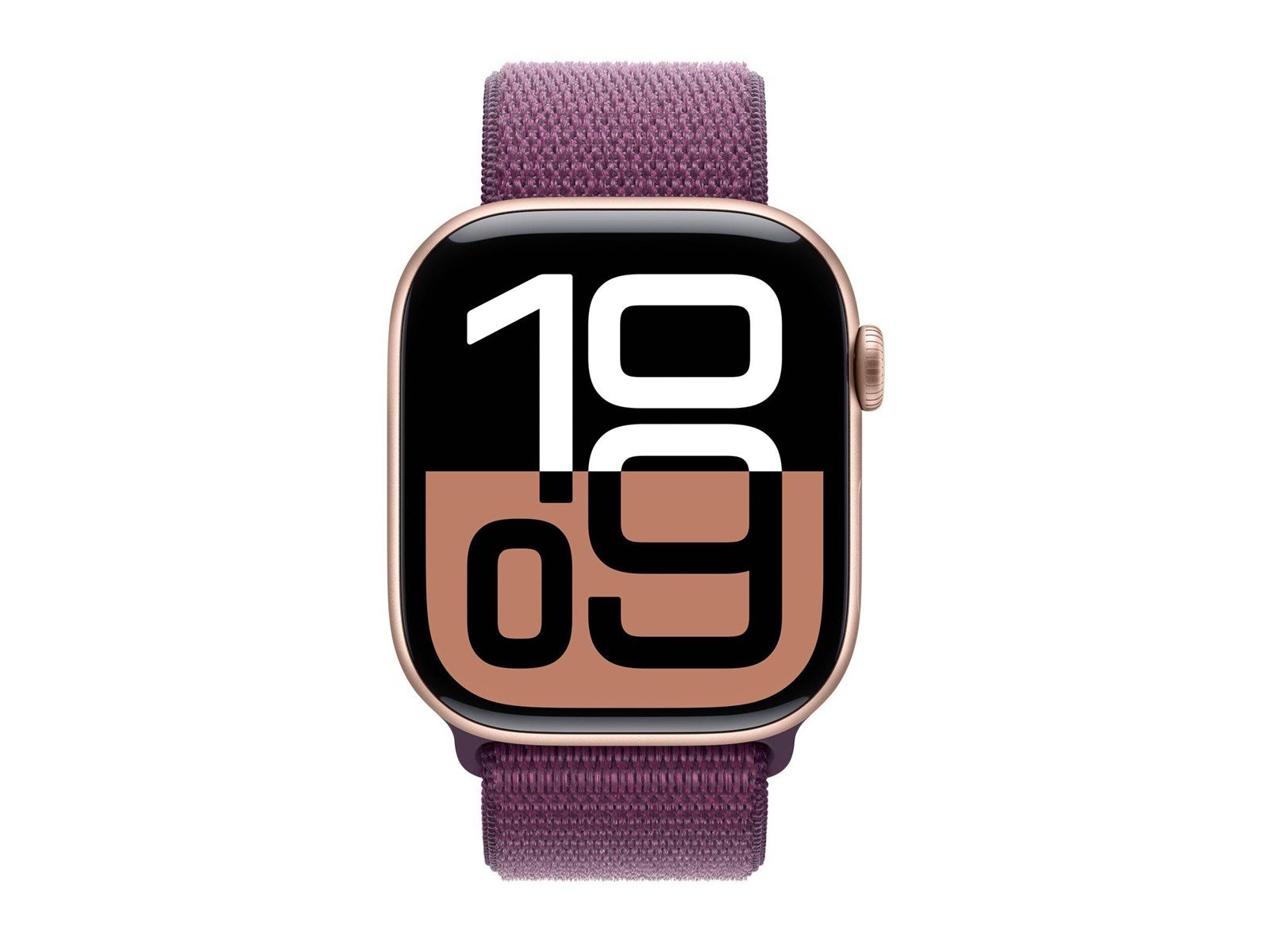 Apple Watch Series 10 GPS + Cellular 46mm - Rose Gold Aluminium Case with Plum Sport Loop