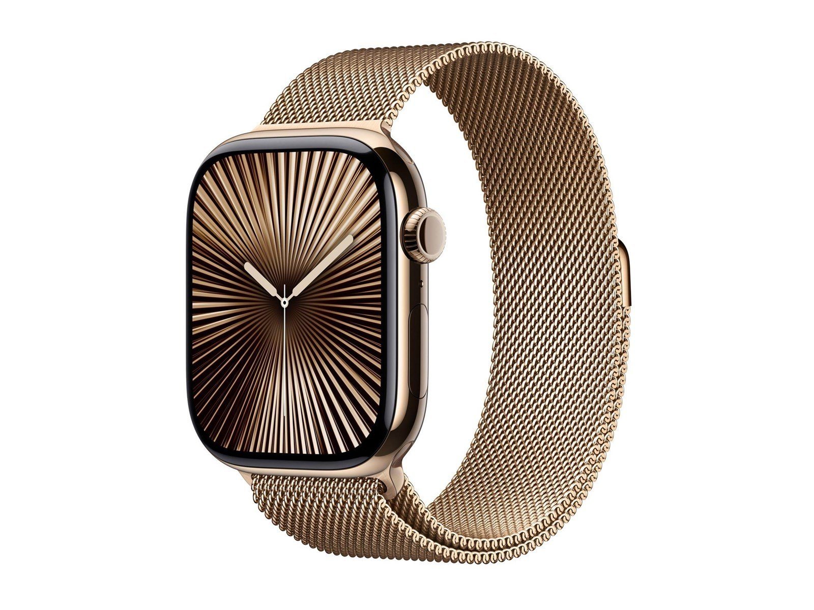 Apple Watch Series 10 GPS + Cellular 46mm - Gold Titanium Case with Gold Milanese Loop - M/L