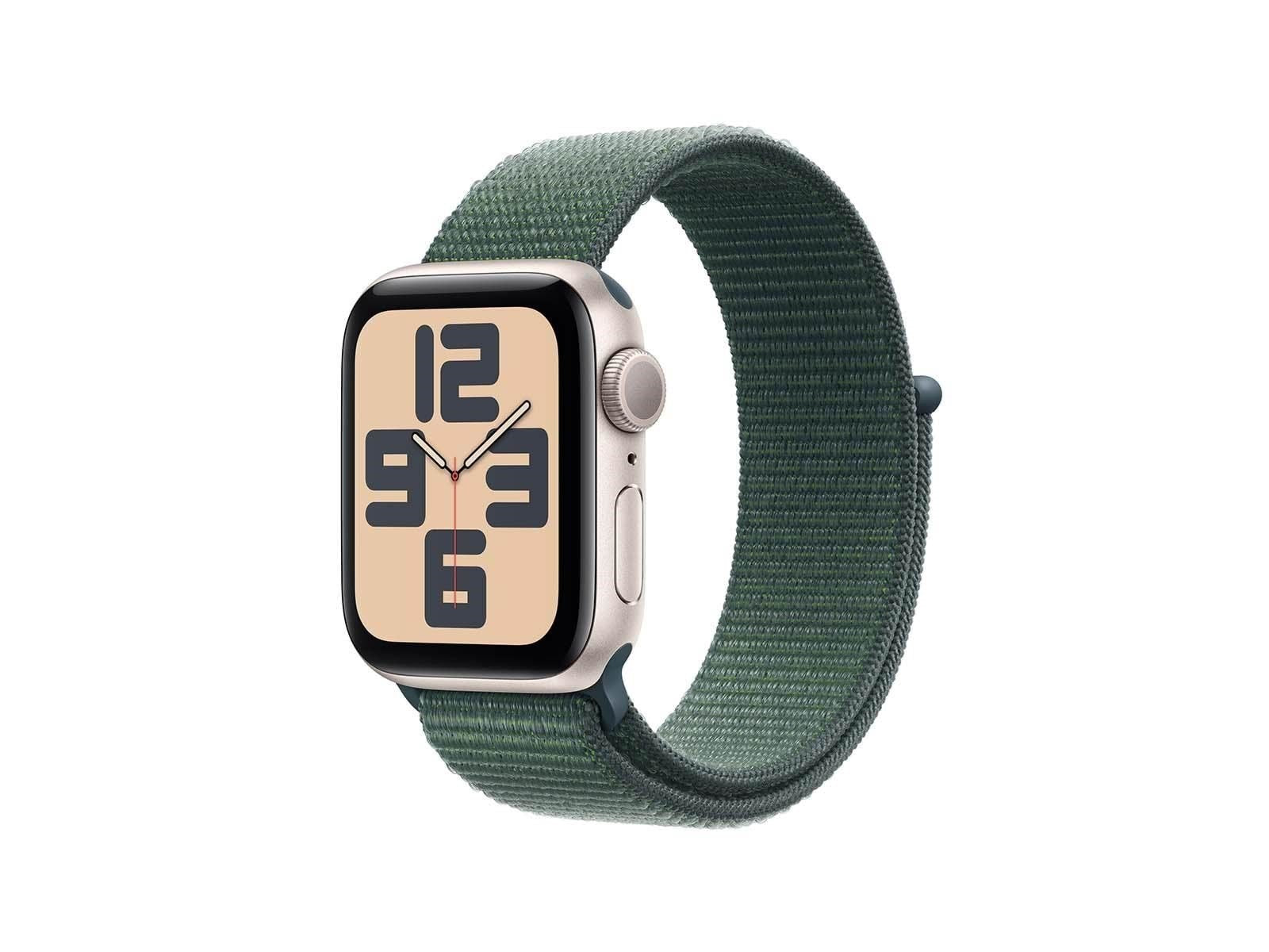 Apple Watch SE GPS 40mm - Starlight Aluminium Case with Lake Green Sport Loop