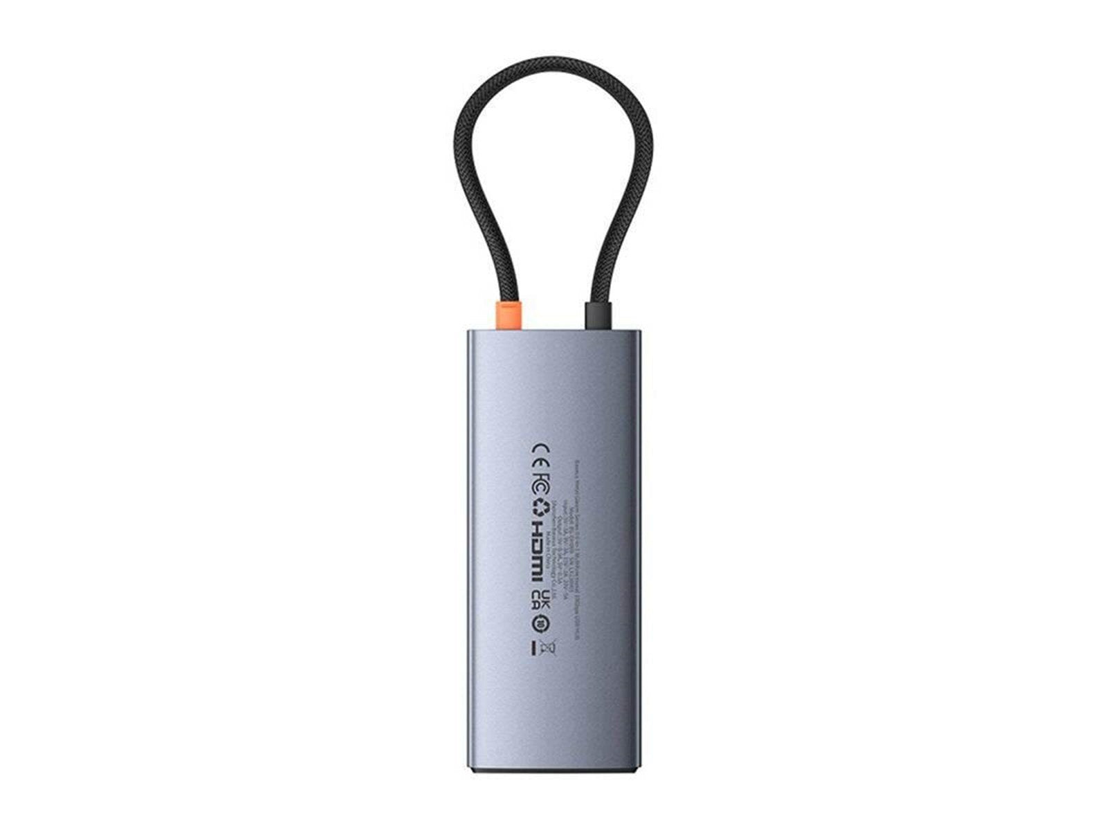 Baseus Hub 6in1 Metal Gleam 2 Series USB-C to 2xUSB 3.0 +USB-C + HDMI + USB-C PD + Ethernet RJ45 USB-Hubs - Grau