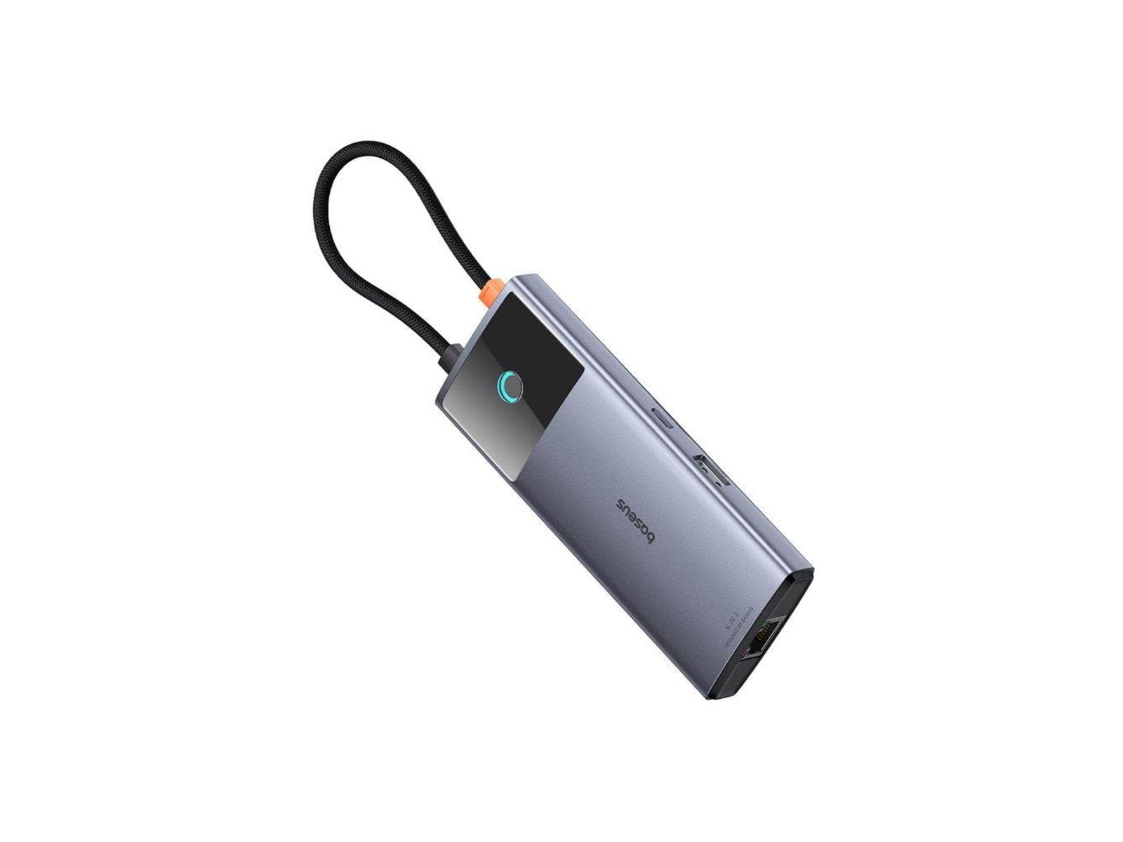 Baseus Hub 6in1 Metal Gleam 2 Series USB-C to 2xUSB 3.0 +USB-C + HDMI + USB-C PD + Ethernet RJ45 USB-Hubs - Grau