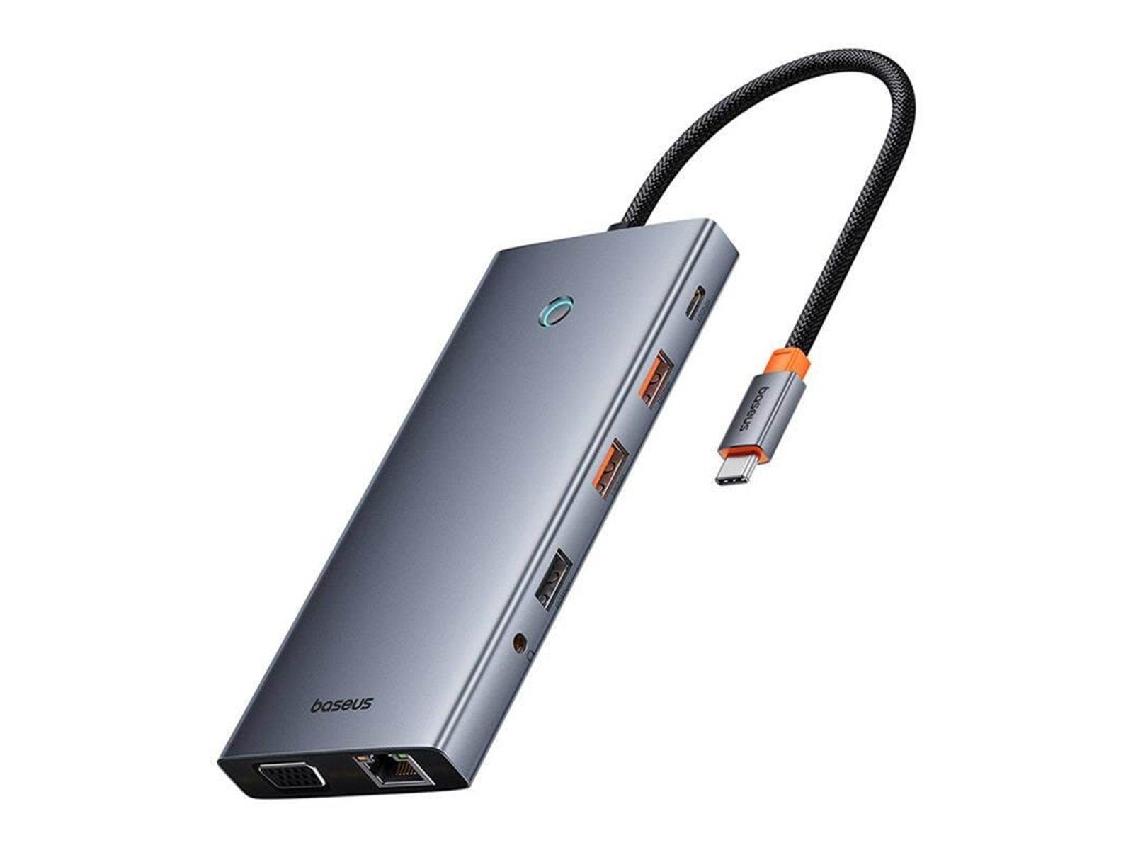 Baseus PortalJoy 13-in-1 Hub USB-C to HDMI+DP+VGA+C+USB+PD+RJ45+SD/TF+3.5mm (gray)