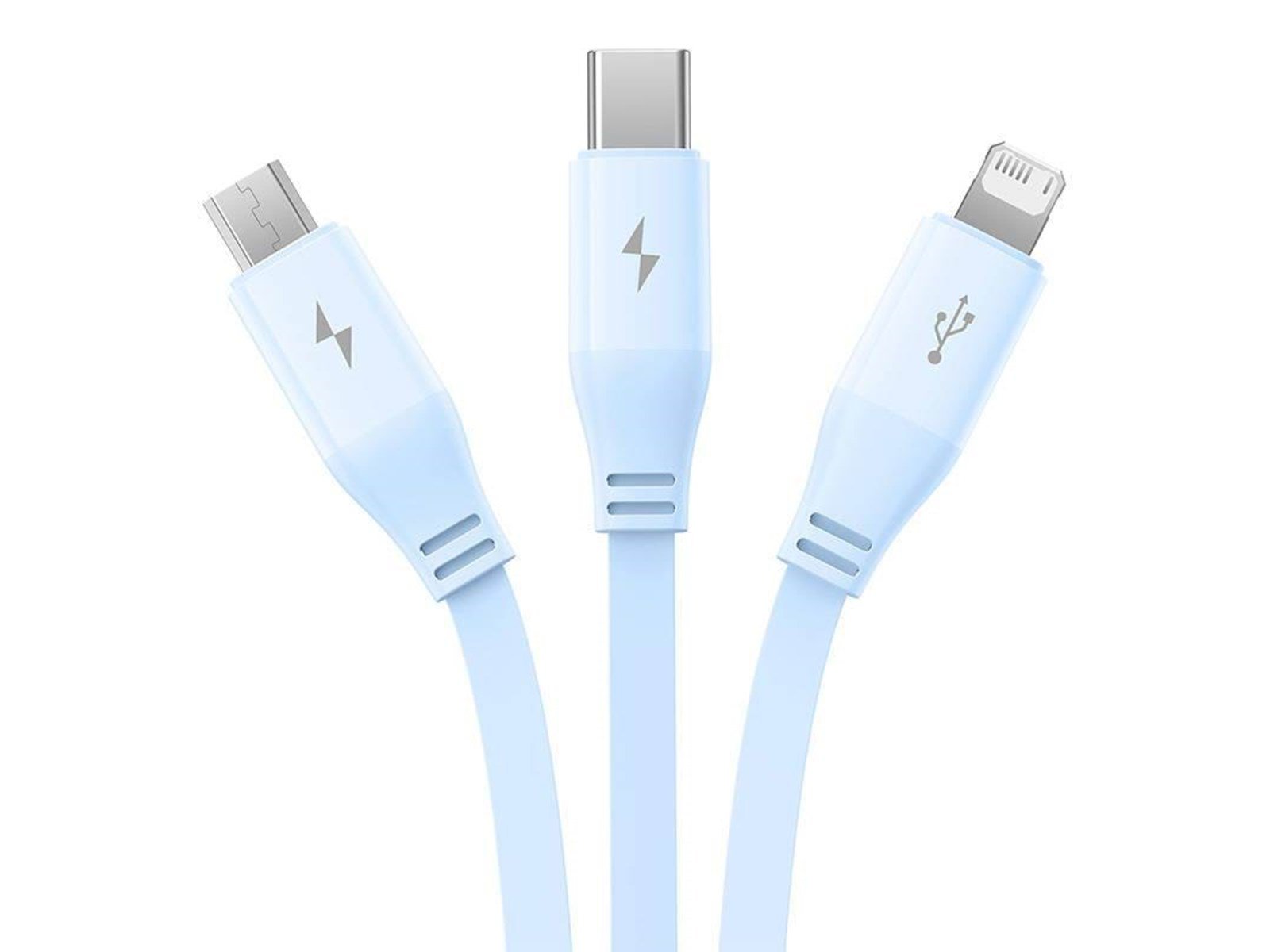 Baseus Charging Cable 3w1 USB to USB-C USB-M Lightning 3.5A 1.1m (blue)