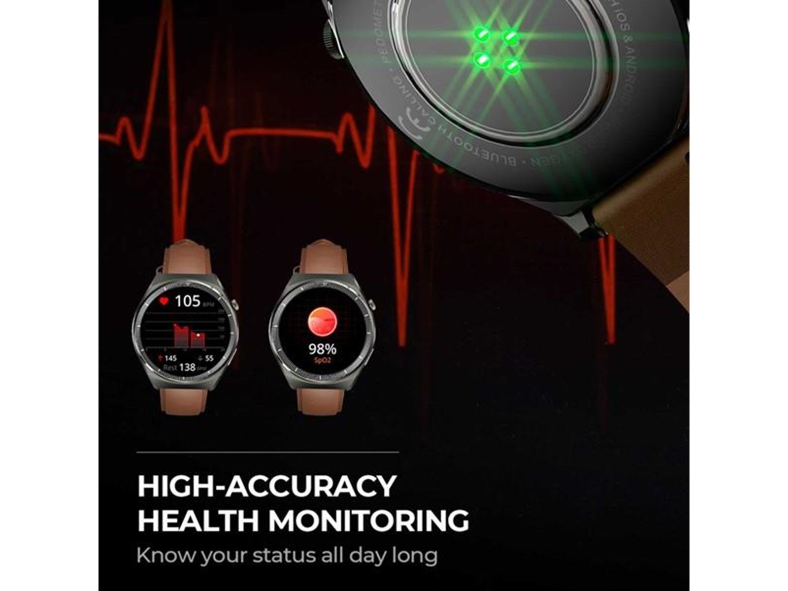 Aukey SW-2U SmartWatch 2 Ultra - Dark Brown Leather