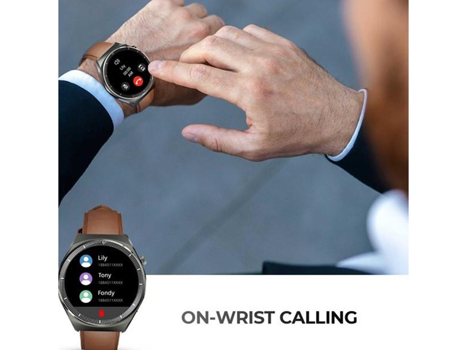 Aukey SW-2U SmartWatch 2 Ultra - Dark Brown Leather