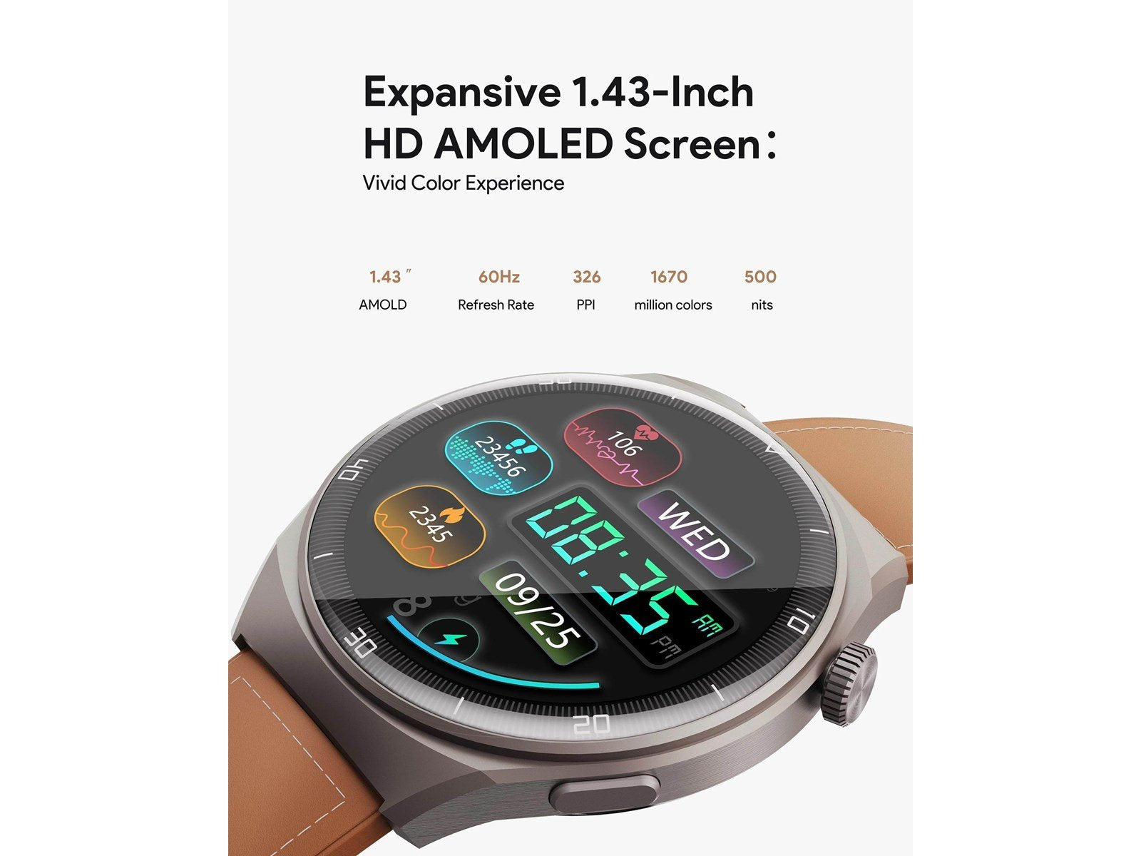 Aukey SW-2U SmartWatch 2 Ultra - Dark Brown Leather