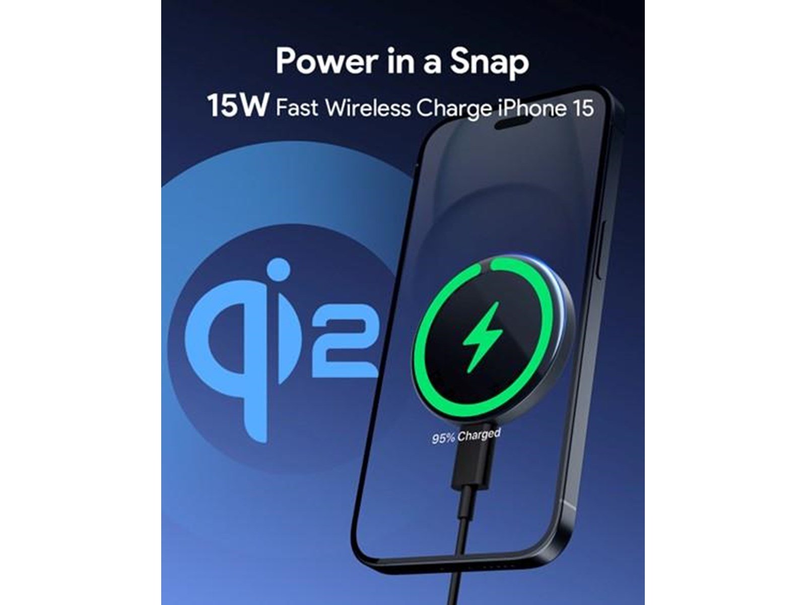 Aukey Magnetic Wireless Charger MagFusion LC-MC10 15W Qi2 (black)