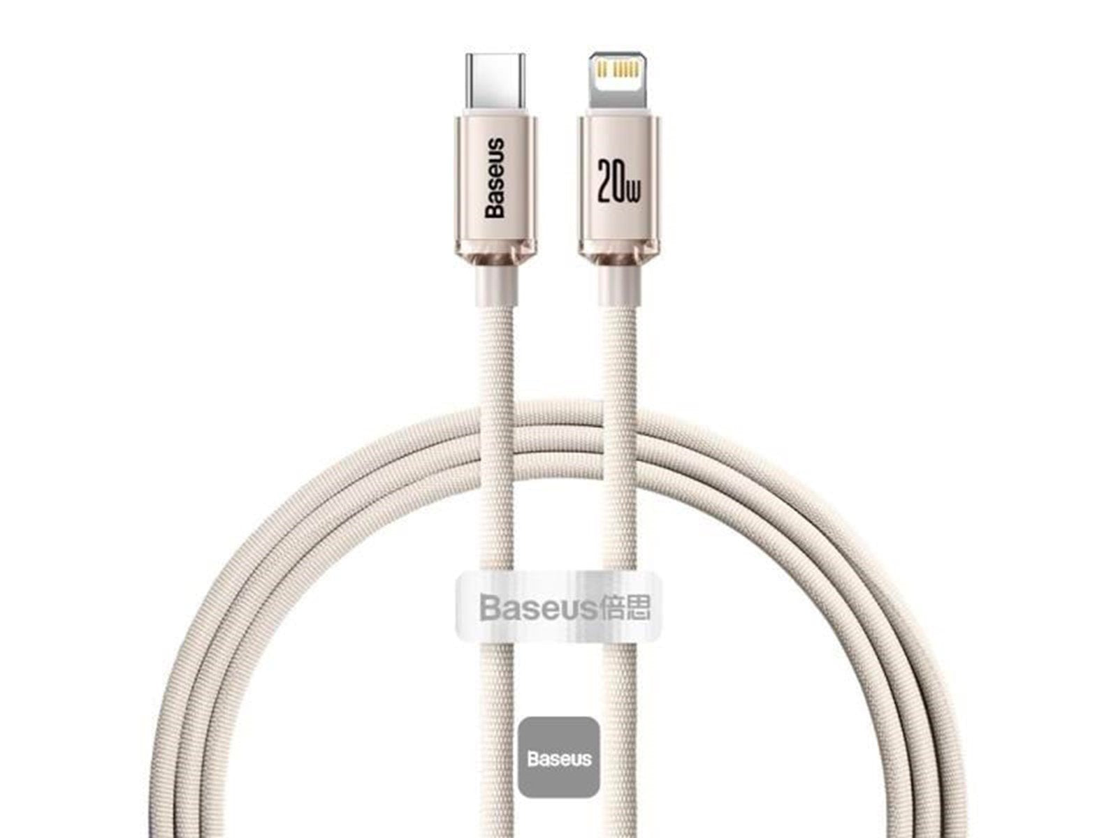 Baseus Crystal Shine USB-C to iP cable 20W 1.2m (pink)