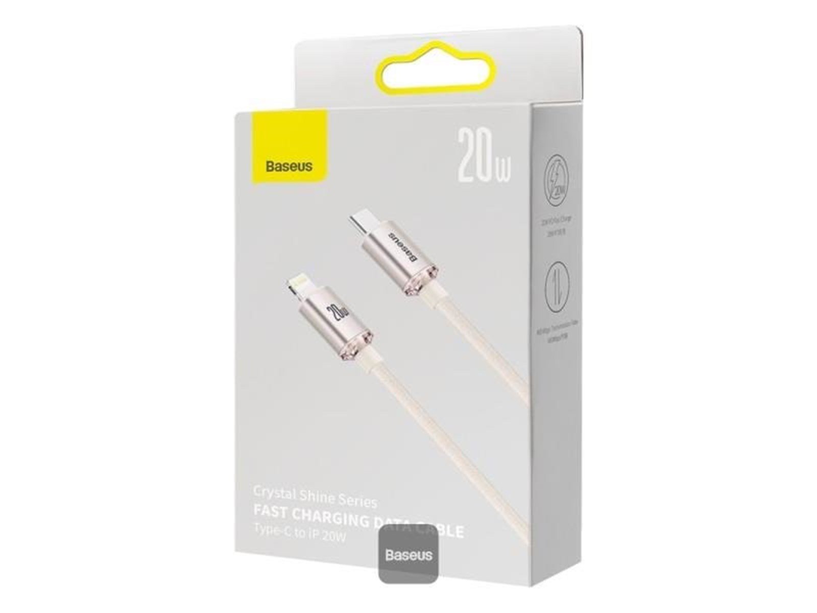 Baseus Crystal Shine USB-C to iP cable 20W 1.2m (pink)