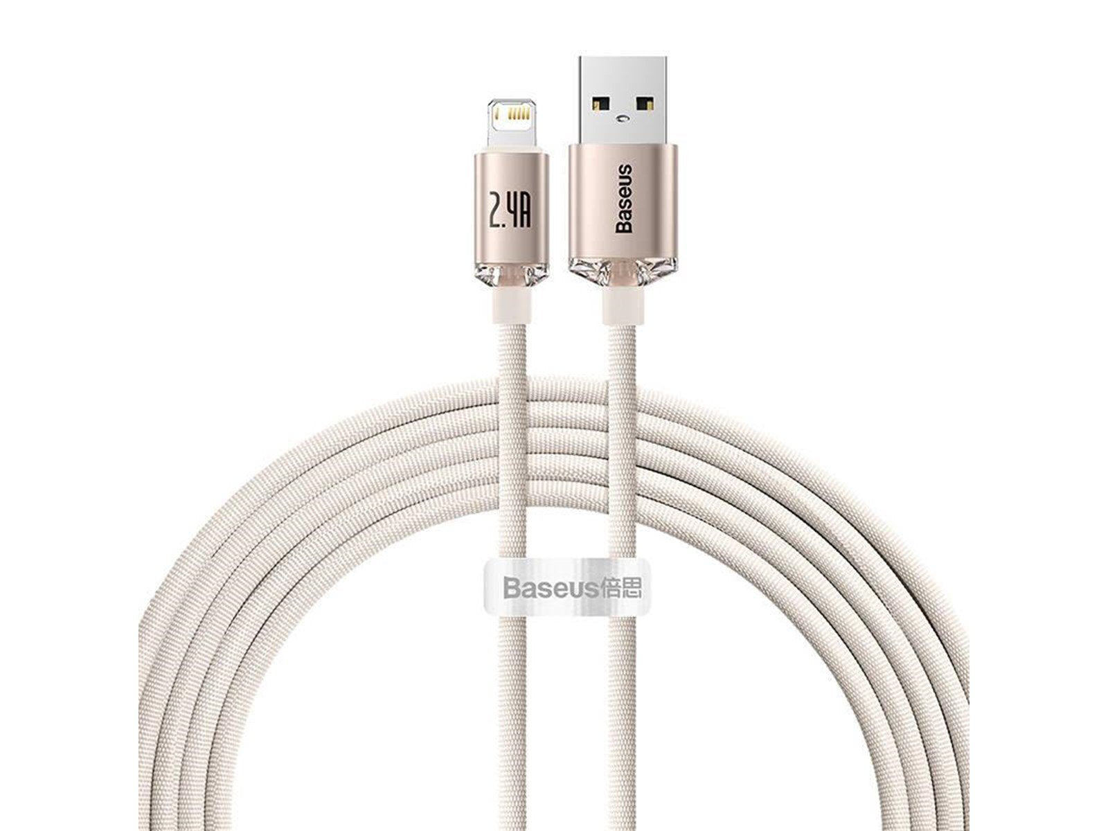 Baseus USB cable for iP Crystal Shine 2.4A 2m (pink)
