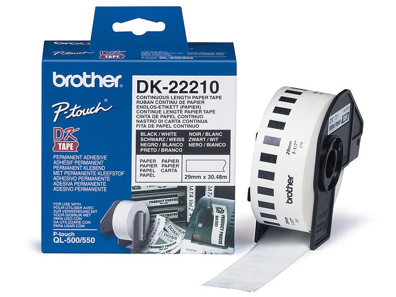 Brother DK-22210 - Etiketten - Rolle (2,9 cm x 30,5 m) - für QL 1050, 1050N, 1060N, 500, 500A, 500BS, 500BW, 550, 560, 5