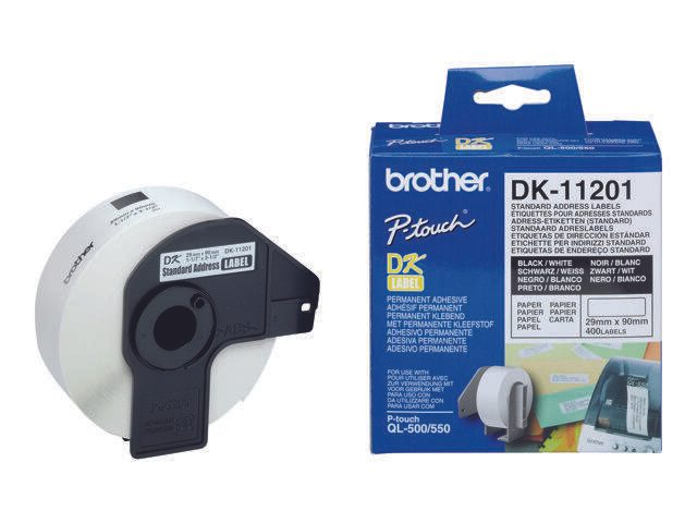 Brother DK-11201 - Adressetiketten - 29 x 90 mm - 400 Etikett(en) - für QL 1050, 1060, 500, 550, 56