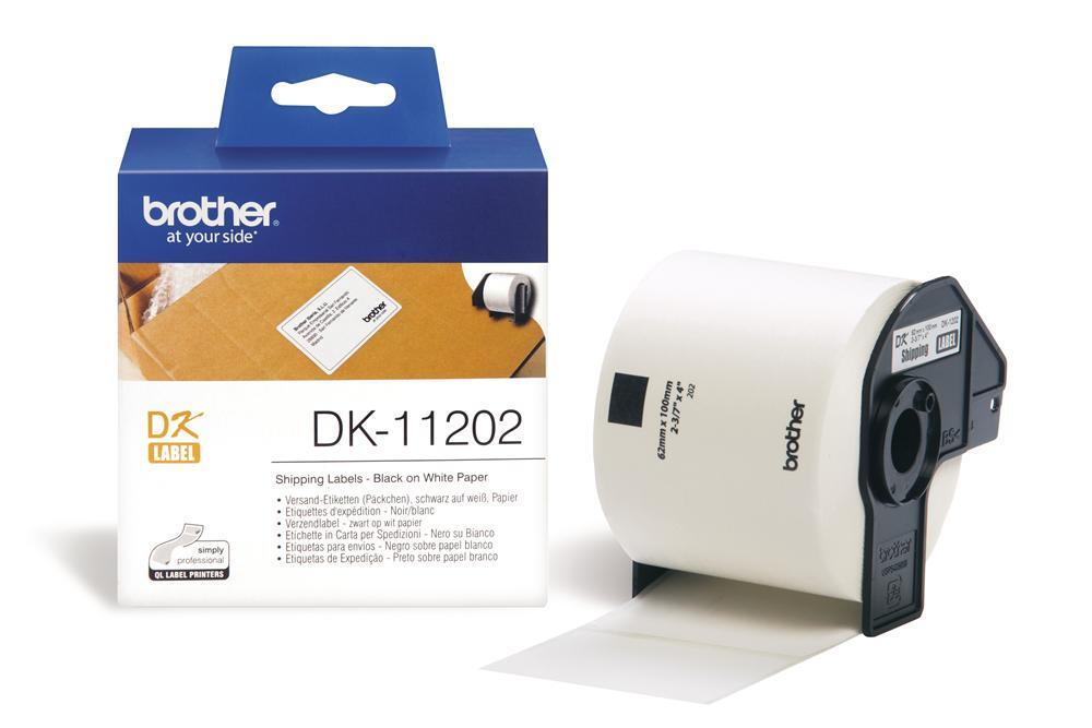 Brother DK-11202 - Versandetiketten - 62 x 100 mm - 300 Etikett(en) - für QL 1050, 1060, 500, 550,