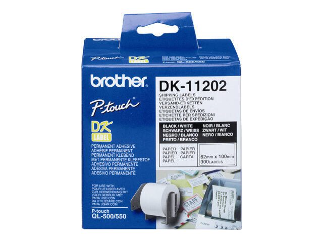 Brother DK-11202 - Versandetiketten - 62 x 100 mm - 300 Etikett(en) - für QL 1050, 1060, 500, 550,