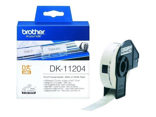 Brother DK-11204 Einzeletiketten - 17 x 54 mm (400 Etiketten)