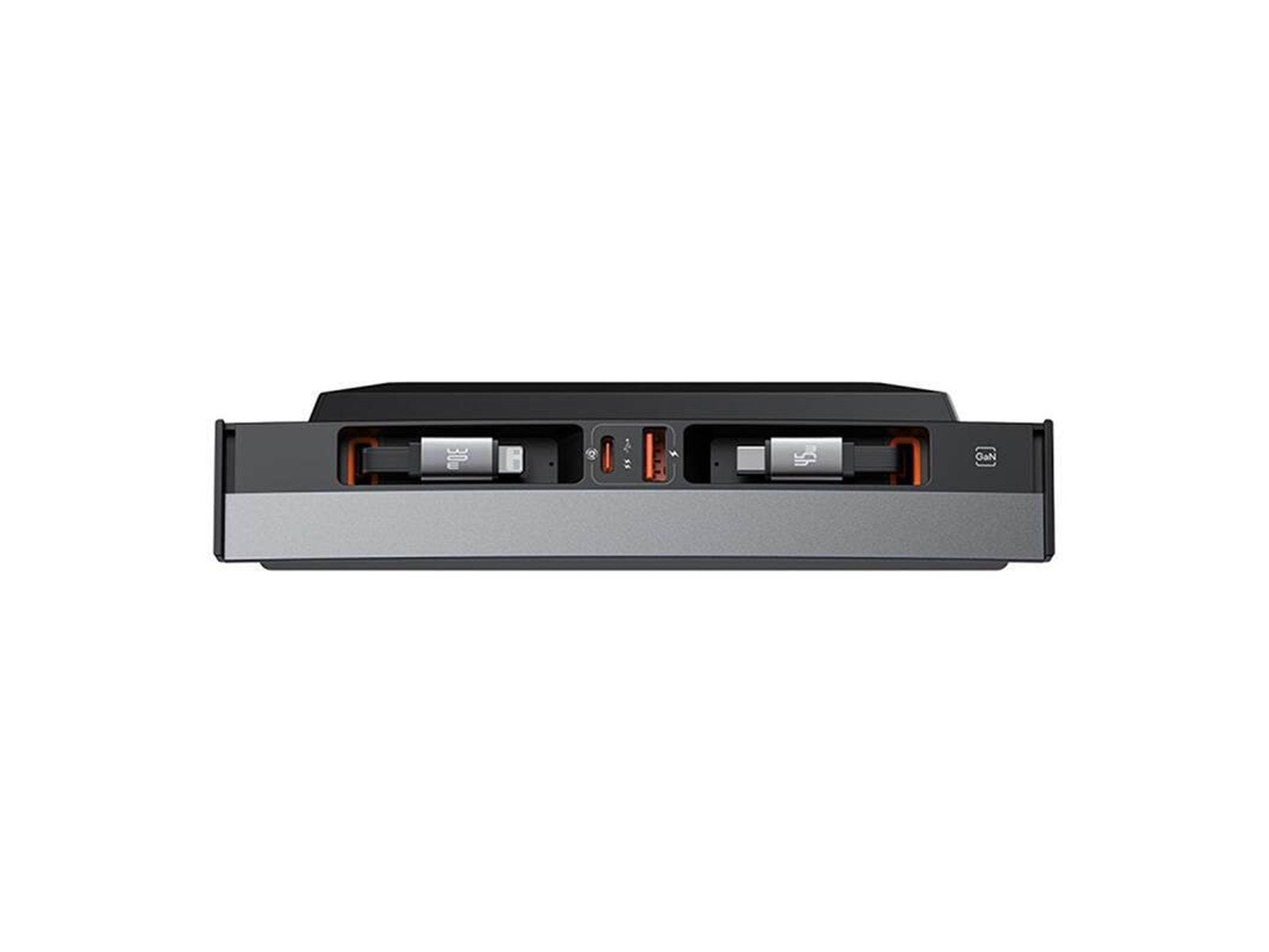 Baseus T-Space hub with USB-C to Lightning cable for Tesla (black)