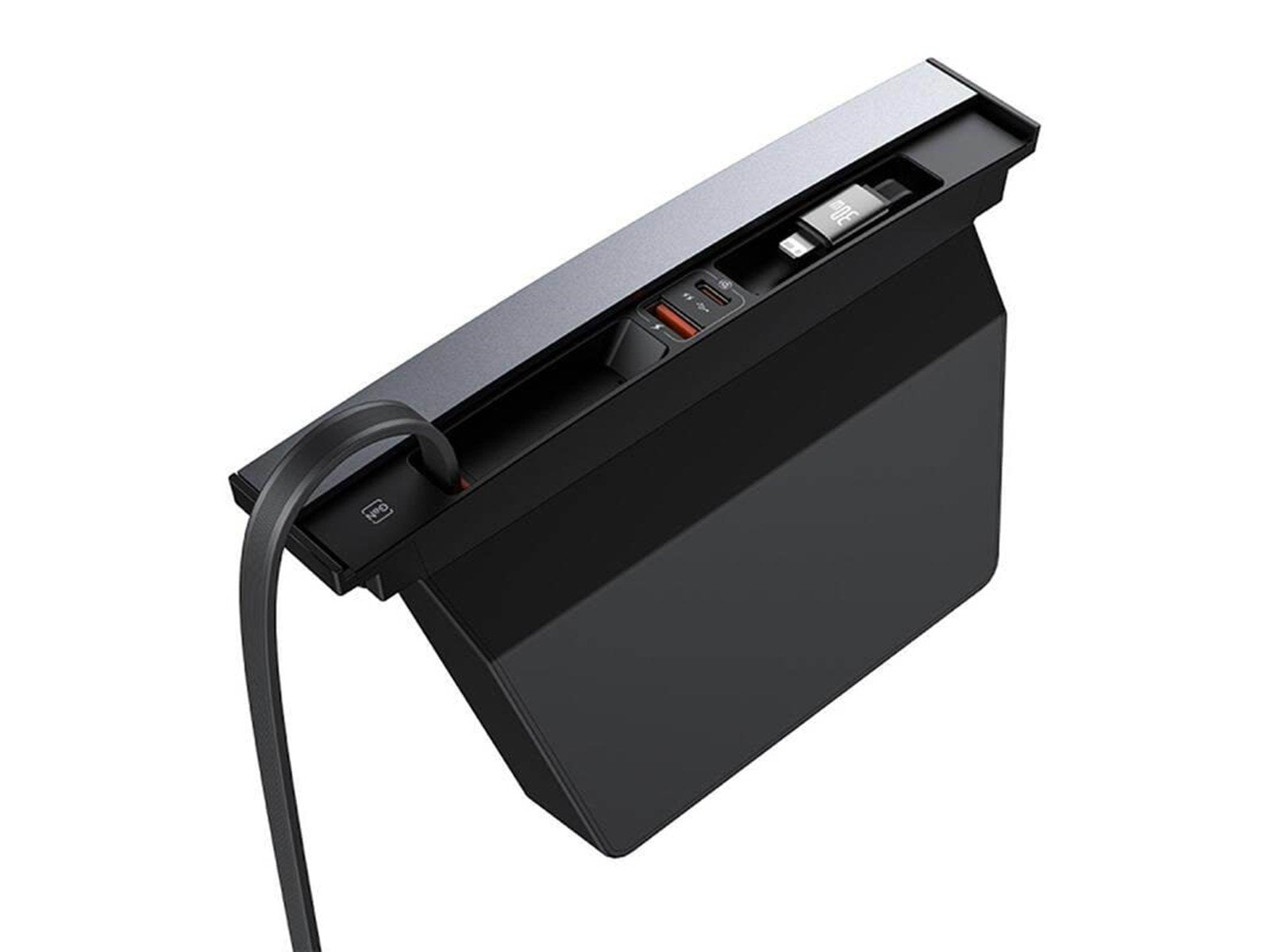 Baseus T-Space hub with USB-C to Lightning cable for Tesla (black)
