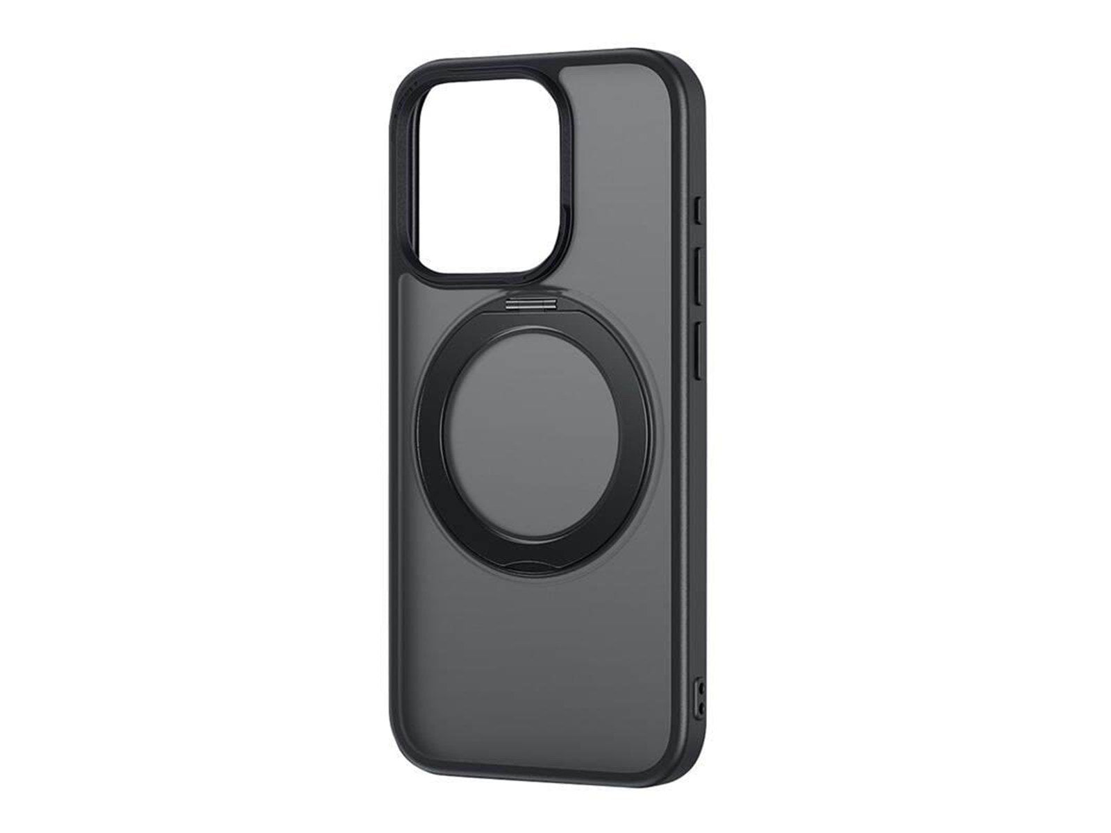Baseus SkyRing 360° case with stand for iP 15 + tempered glass and cleaning kit (black)