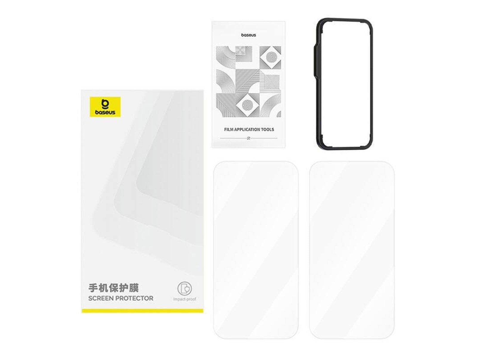 Baseus privacy tempered glass Superior HD for iP 11Pro/X/XS +2xcleaning kit and EasyStick