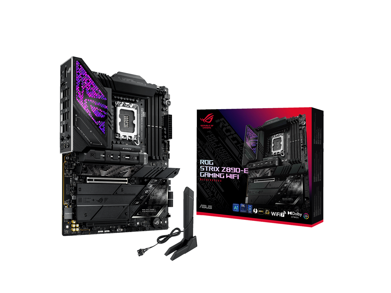 ASUS ROG STRIX Z890-E GAMING WIFI Mainboard - Intel Z890 - Intel LGA1851 socket - DDR5 RAM - ATX