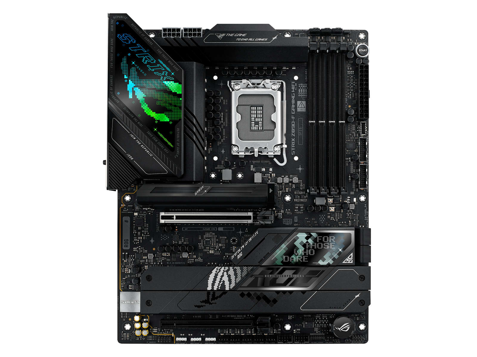 ASUS ROG STRIX Z890-F GAMING WIFI Mainboard - Intel Z890 - Intel LGA1851 socket - DDR5 RAM - ATX