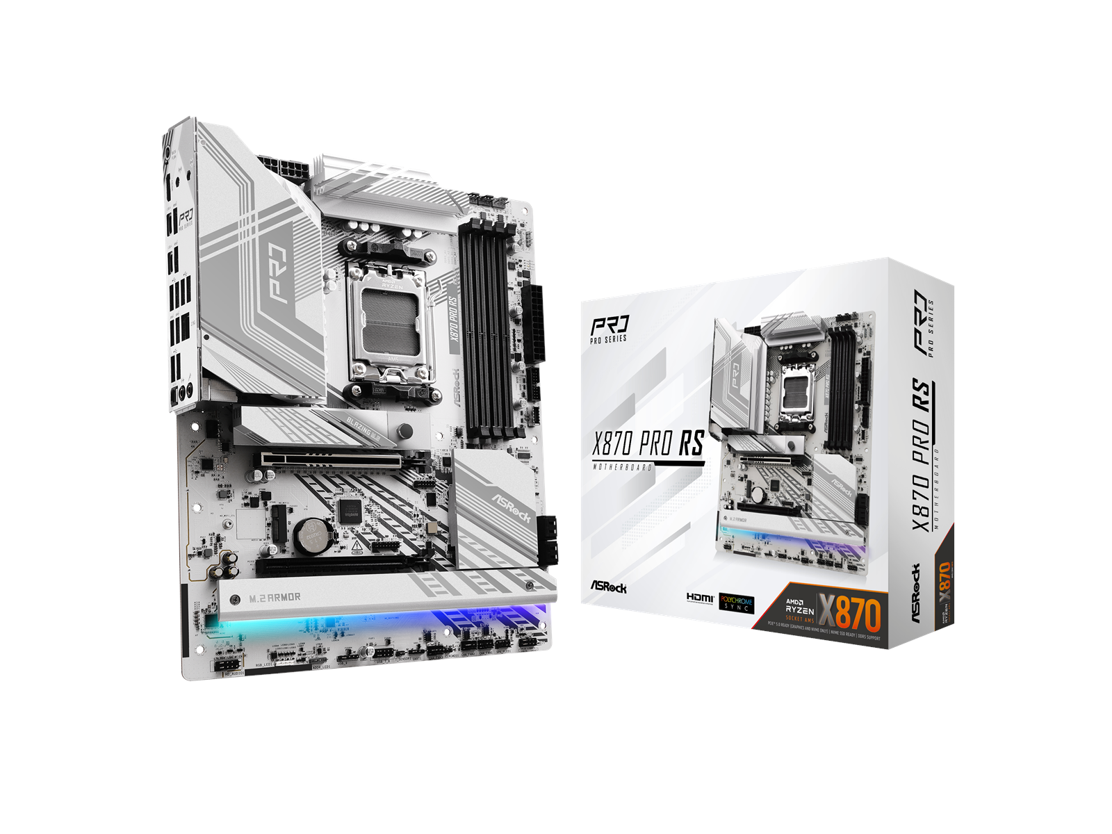 ASRock X870 PRO RS Mainboard - AMD X870 - AMD AM5 socket - DDR5 RAM - ATX