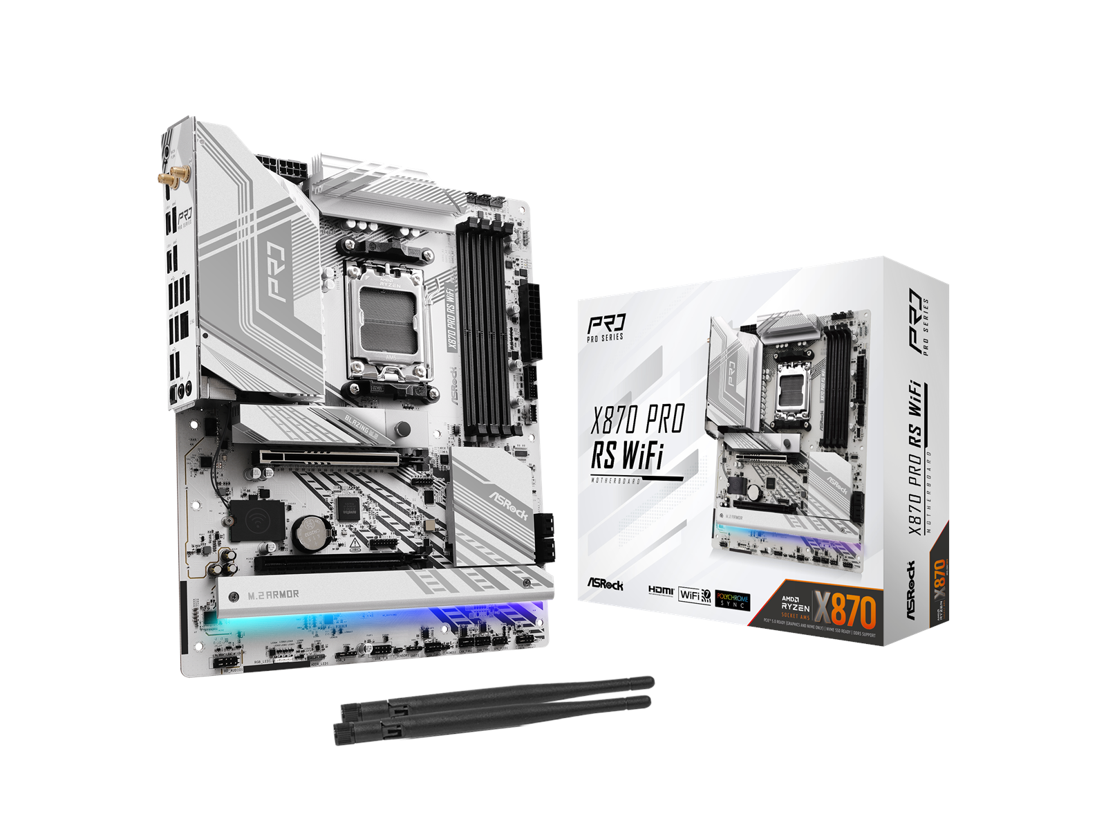 ASRock X870 PRO RS WIFI Mainboard - AMD X870 - AMD AM5 socket - DDR5 RAM - ATX