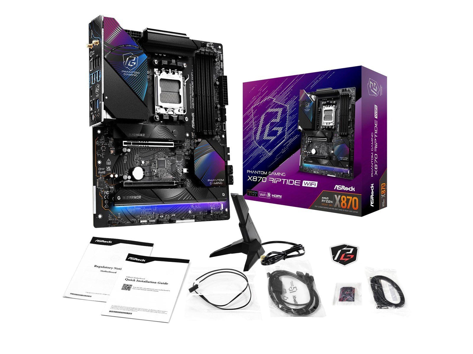 ASRock X870 RIPTIDE WIFI Mainboard - AMD X870 - AMD AM5 socket - DDR5 RAM - ATX