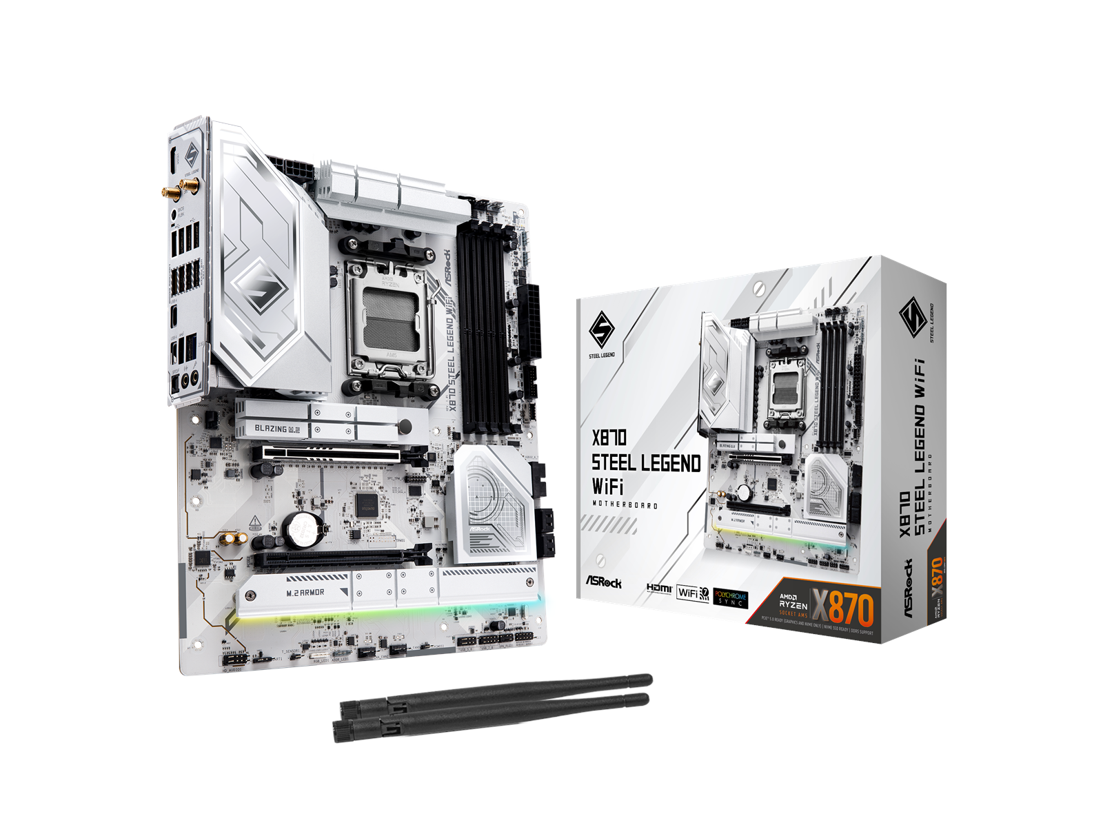 ASRock X870 STEEL LEGEND WIFI Mainboard - AMD X870 - AMD AM5 socket - DDR5 RAM - ATX
