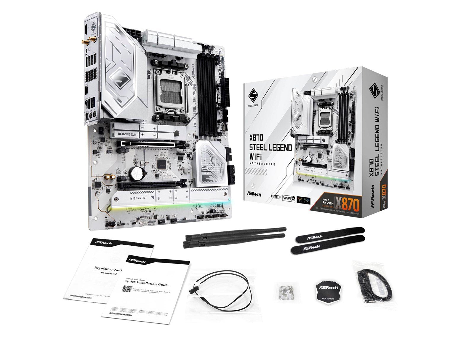 ASRock X870 STEEL LEGEND WIFI Mainboard - AMD X870 - AMD AM5 socket - DDR5 RAM - ATX