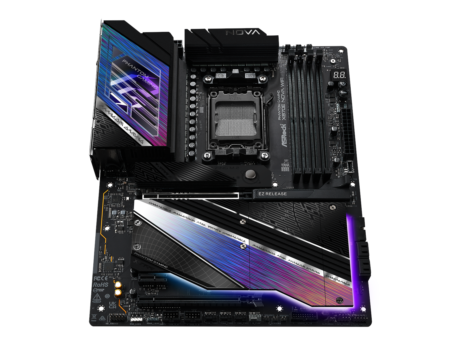 ASRock X870E NOVA WIFI Mainboard - AMD X870E - AMD AM5 socket - DDR5 RAM - ATX