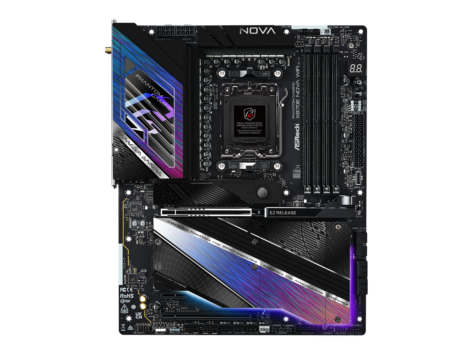 ASRock X870E NOVA WIFI Mainboard - AMD X870E - AMD AM5 socket - DDR5 RAM - ATX