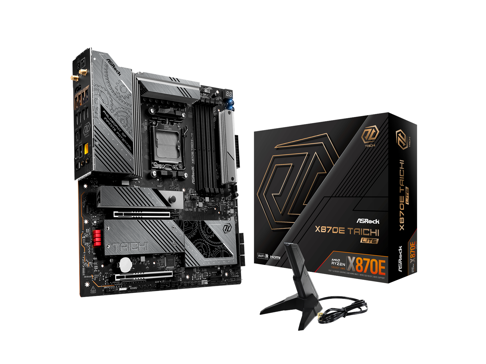 ASRock X870E TAICHI LITE Mainboard - AMD X870E - AMD AM5 socket - DDR5 RAM - Extended ATX