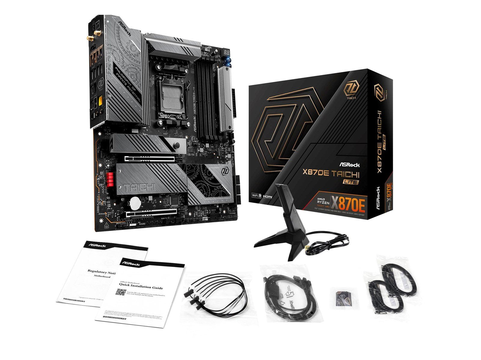 ASRock X870E TAICHI LITE Mainboard - AMD X870E - AMD AM5 socket - DDR5 RAM - Extended ATX