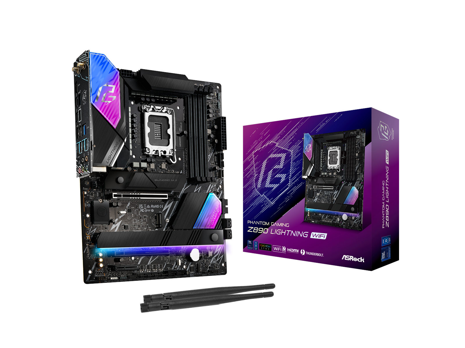 ASRock Z890 LIGHTNING WIFI Mainboard - Intel Z890 - Intel LGA1851 socket - DDR5 RAM - ATX