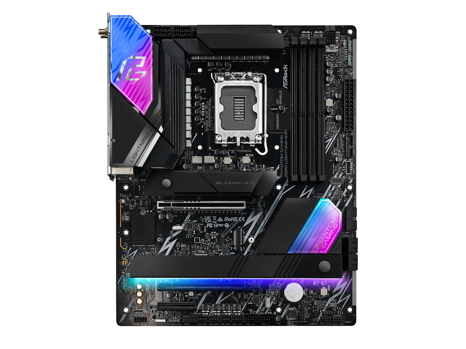 ASRock Z890 LIGHTNING WIFI Mainboard - Intel Z890 - Intel LGA1851 socket - DDR5 RAM - ATX