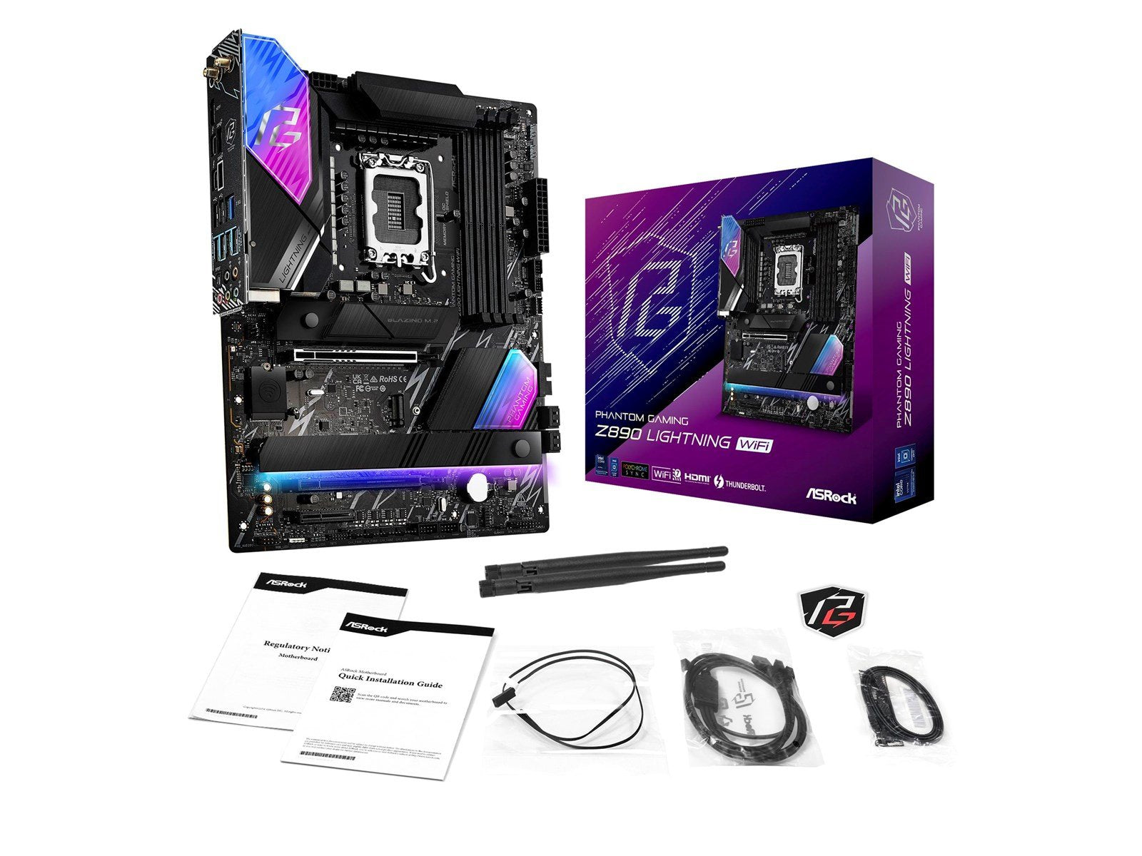 ASRock Z890 LIGHTNING WIFI Mainboard - Intel Z890 - Intel LGA1851 socket - DDR5 RAM - ATX