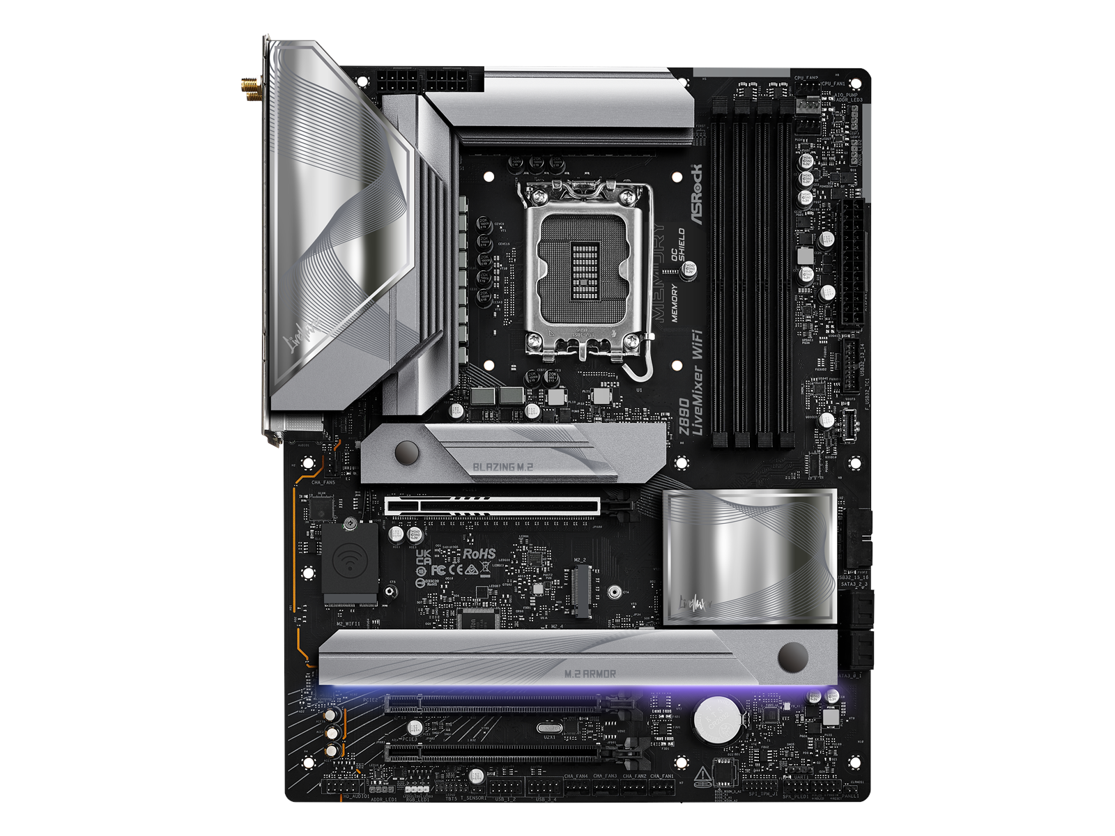 ASRock Z890 LIVEMIXER WIFI Mainboard - Intel Z890 - Intel LGA1851 socket - DDR5 RAM - ATX