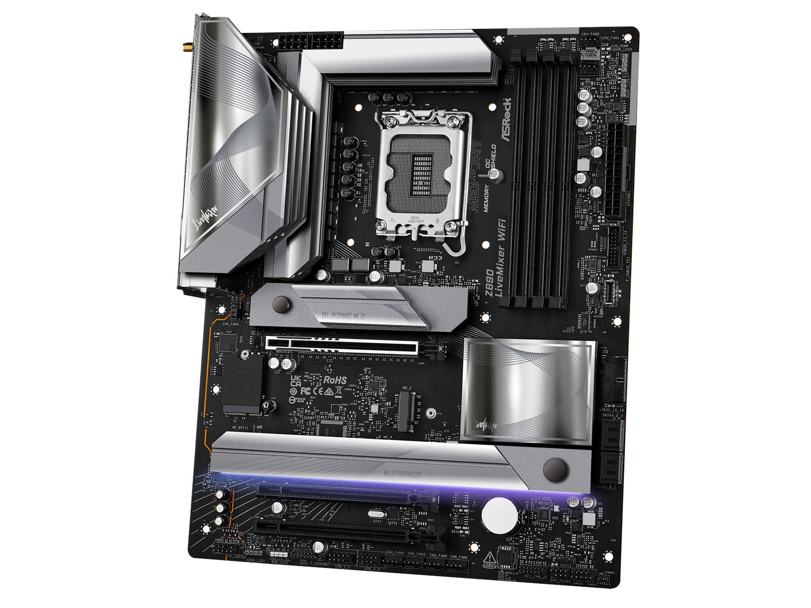 ASRock Z890 LIVEMIXER WIFI Mainboard - Intel Z890 - Intel LGA1851 socket - DDR5 RAM - ATX