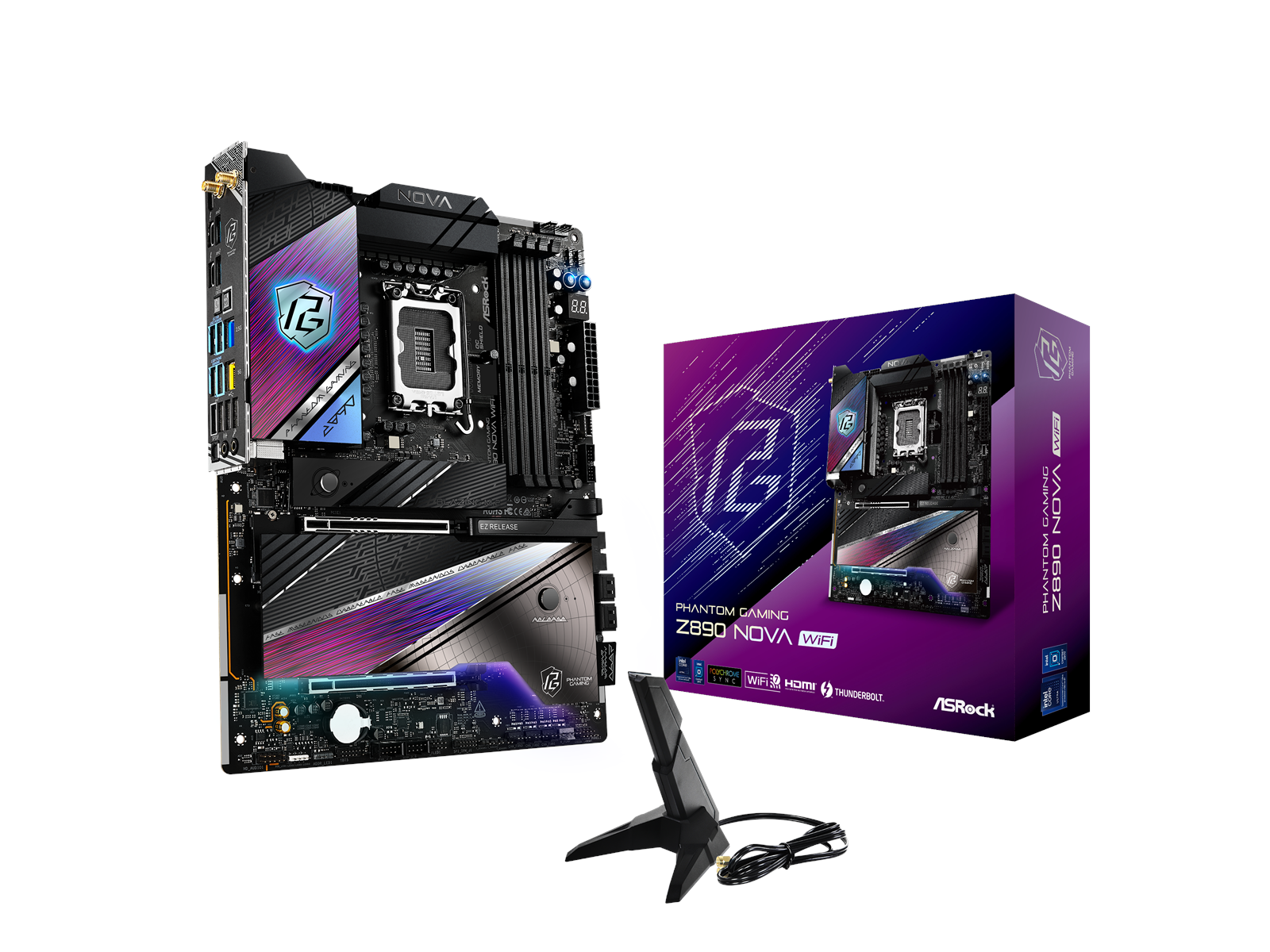 ASRock Z890 NOVA WIFI Mainboard - Intel Z890 - Intel LGA1851 socket - DDR5 RAM - ATX