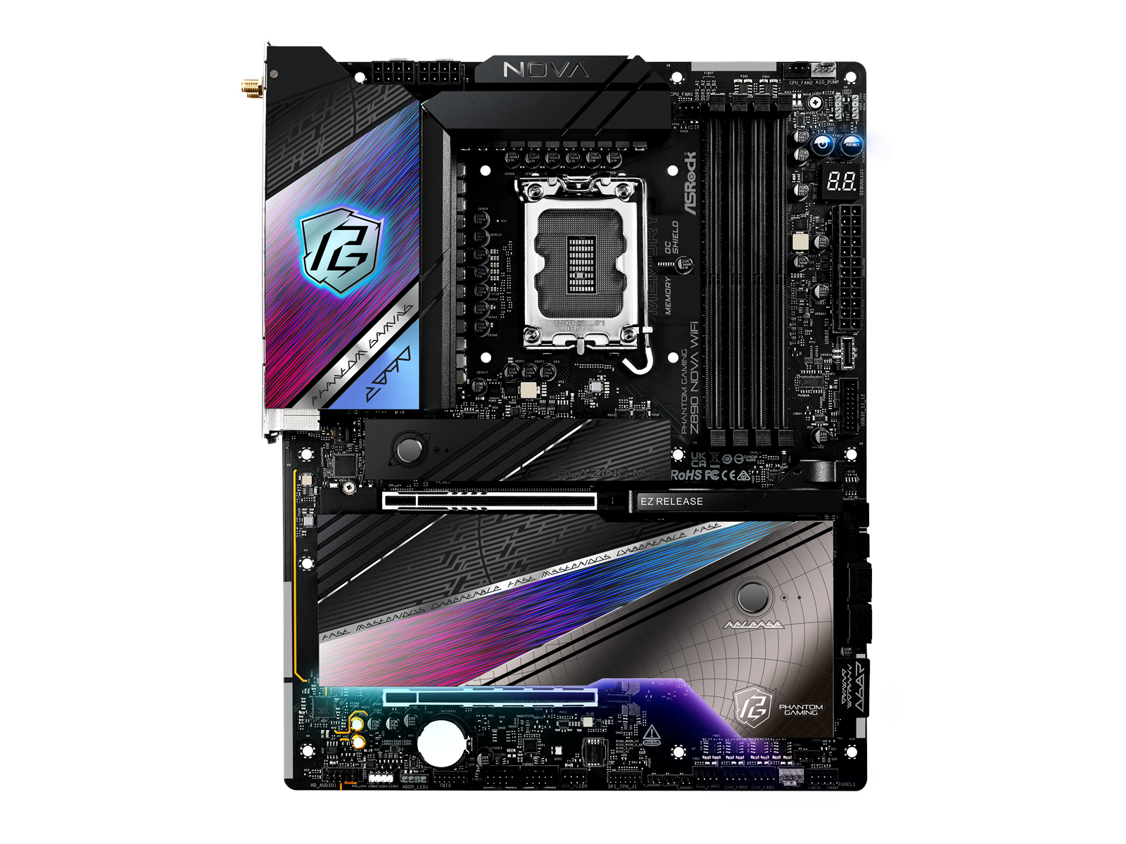 ASRock Z890 NOVA WIFI Mainboard - Intel Z890 - Intel LGA1851 socket - DDR5 RAM - ATX